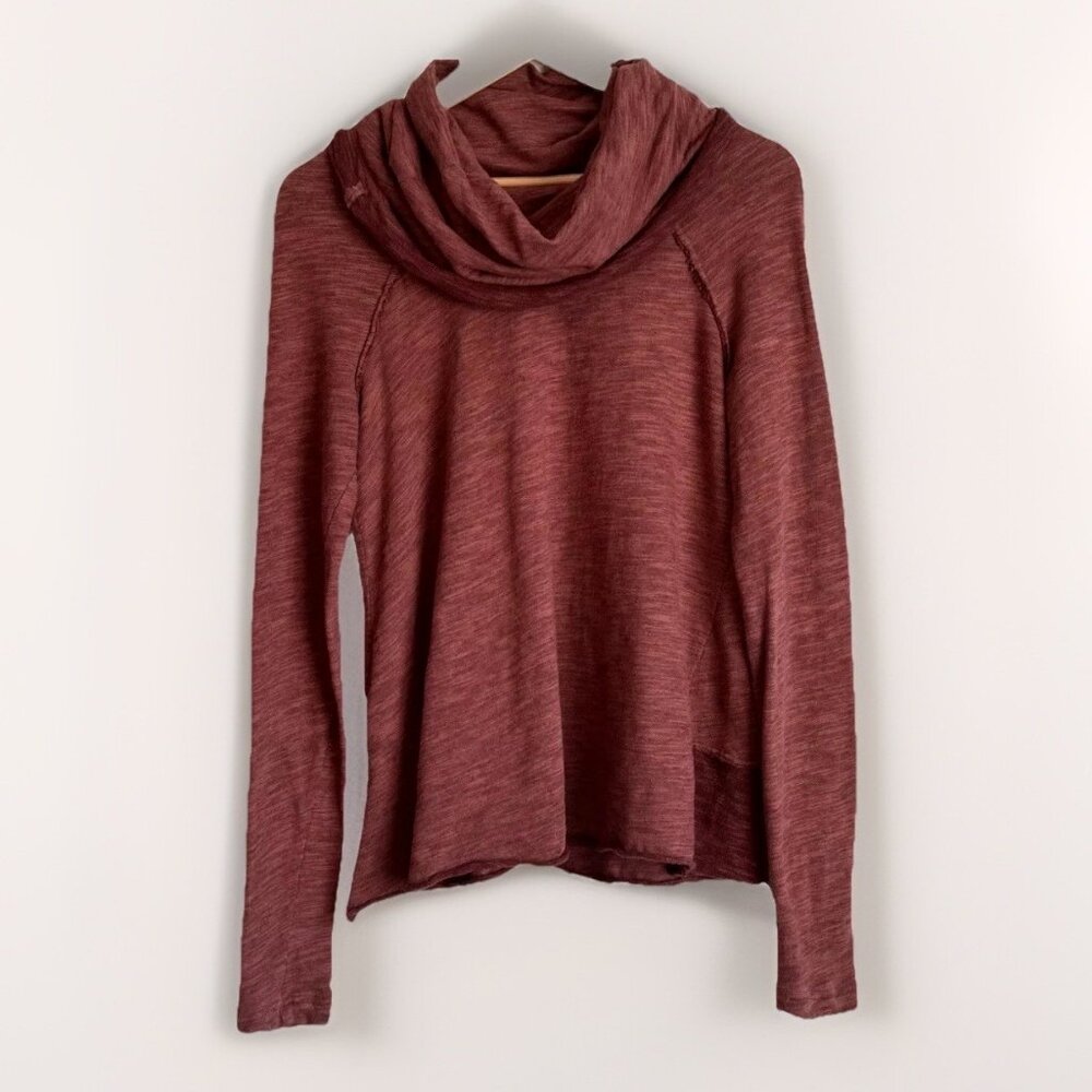 Free People Rust Red Cowl Neck Oversized Slouchy Sweater Women’s Medium Boho